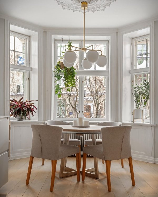 Home house, interior, real estate, dining room, table, chairs, luxury, floor, wooden, decor, windows, art, hallway, lamps, home